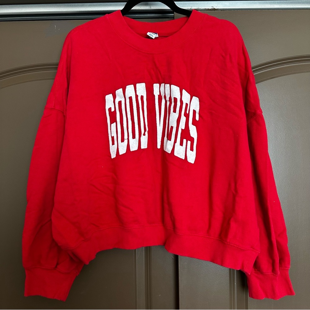Cropped Old Navy Red Sweatshirt